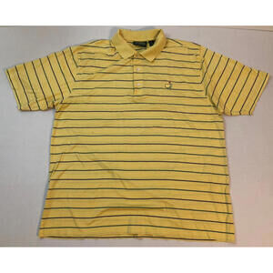 Augusta National Polo Mens XL Pima Cotton Yellow Striped Masters Collection Golf